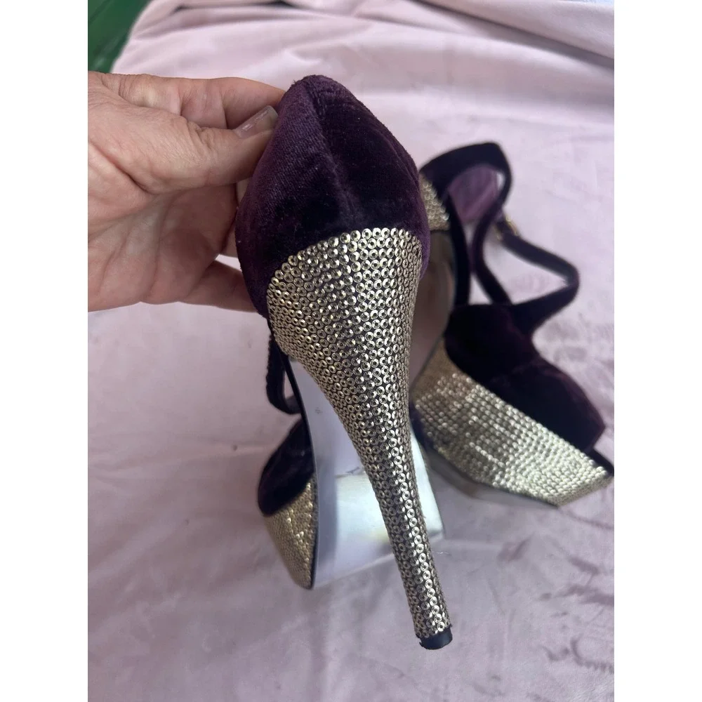 H by Halston Platform Heels Women's Size 8.5  Sequin Heel